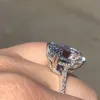 Полосы кольца происхождение натуральное 3 каратс Moissanite Gemstone Real 14 K Белые золотые ювелирные украшения для женщин Классическая овальная форма Bizuteria Ring Женская J230517