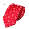 Bow Ties świąteczny krawat moda 7,5 cm męskiego płatka śnieżnego Święta Święta