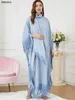 Etnische kleding Abaya Moslimvrouwen Tassel Batwing Sleeve jurk Turtleneck Casual losse oversized onregelmatige zoom Robe Marokkaanse Caftan Ramadan 230517