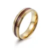Stainless Steel Wood ring blue gold band rings for Men Women fashion jewelry will