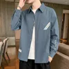 Camisas casuais masculinas camisa de manga longa Branda preta de primavera e outono Marca coreana Moda coreana Versátil 2023 Casaco Blush Rouse Men