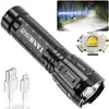 Flashlights Torches Ultra Bright Flashlight ABS Strong Light Focusing Led Flash Light Rechargeable Zoom Xenon Forces Outdoor Multi-function Torch good P230517