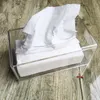 Lagringslådor BINS KLAR Akrylvävnadslåda Holder Tissue Dispenser servetthållare Bil Hemma Kontoret Desktop Tissue Storage Box Organizer 230517