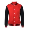 Herrjackor herrjacka pojke baseball uniform mode streetwear smal fit college varsity varumärke stilfull man