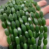 Losse edelstenen 7 15 mm natuurlijke groene jades rhombische twist -kralen voor sieraden maken doe -het -zelf ketting oorrelarmband charmes sieraden accessoires