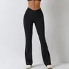 Active Pants Yoga Women High midje Fitness Training Elasticed Wide Leg Flare Leggings Sports Tights