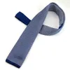 Bow Ties randiga stickade för män Navy Blue Neck Tie Slim Men's Wedding Party Suit Shirt Dress Accessories Cravates Gravata