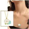 Kedjor Fashion Flower Simple Temperament Multicolor Pendant Necklace Trend Round Women Pearl