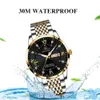 Wristwatches POEDAGAR Men Watch Stainless Steel Top Quailty Luxury Push Button Hidden Clasp Waterproof Luminous Date Week Sport Wrist Watches 230517