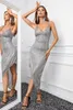 Silvery V Neck Bodycon cekin sukienka 2023 gorące nowe u9ti#