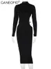 Kleider Elegantes, rückenfreies, langärmeliges, figurbetontes Kleid für Damen, Schwarz, Ausschnitt, sexy Party, Abend, Gala, Nacht, Damen, Midi-Kleider, Herbst