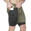 Running Shorts Men Multiple Pockets Quick Drying Polyester Fitness Short Pants For Exercise