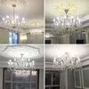 Żyrandole poprowadzone lampa wisiorka amerykański salon kryształ żyrandol francuska świeca sypialnia High End Study Reading European European