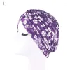 Vêtements ethniques 2023 imprimé fleuri plis Turban musulman femmes islamique intérieur Hijab casquettes Femme inde chapeau tête foulards Femme Musulman