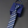 Bow Ties Brand Men's Business Tie Fashion Formal Neck For Men High Quality 6CM Zipper Necktie Work Party With Gift Box