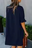 blue Ruffled Sleeve Shift Dress 2023 Hot New e65W#