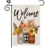 Fall Welcome Garden Flag kwiatowy wdzięczny 12x18 Halloween dwustronne pionowe rustykalne rustykalne podwórko sezonowe wakacje na świeżym powietrzu S43