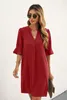 Red Ruffled Sleeve Shift Dress 2023 Hot New 2023 Hot New W8PT#