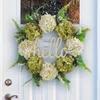 Fiori decorativi Ghirlanda ecologica per le vacanze primaverili Stile pastorale Decorazione per porta d'ingresso Fiore per feste di matrimonio con ortensie