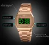 2023 hot seller Women's New Quartz Watch Skmei Fashion Schoolgirl Watch Korean Electronic Watch Hot Sale Luminous Trend Couple Square Small Gold Watch