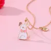 Pendant Necklaces Luoluo&baby 2Pcs/set Cute Cartoon Heart Chain Friend Necklace BFF Friendship Jewelry Gifts For Kids