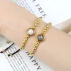 Strand Natural Stone Bracelets Tiger Eye Vintage 5mm Gold Color Copper Beads Adjustable Couple Gifts For Woman Man Jewelry Pulsera