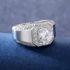 バンドリングJoiashome Luxury Men's Ring Silver 925ジュエリーサイズ8-12ラウンドAAAAA ZIRCON SHINING WEDDING SILVER PLATED 18K PLATINUM WHOLESALE J230517
