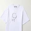 2023 Summer Paris T-shirt da uomo T-shirt firmata T-shirt alfabeto floccato di lusso T-shirt in cotone casual a maniche corte da donna verde moda classica