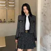 Women's Jackets 2023 Autumn Winter Casual Vinage Turn-down Collar Outerwear Patchwork Coat Women High End Elegant Plaid Short Jacket Female