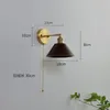 Wall Lamp Brass Black Walnut Nordic Bedroom Bedside Bay Window Balcony B&B El Spotlight Reading Pull Wire Light