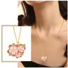 Kedjor Fashion Flower Simple Temperament Multicolor Pendant Necklace Trend Round Women Pearl