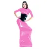 Robes Bondage Sac Robe Unisexe Mummy Cost PVC LATEX BORDS BORDS DES FEMMES LONGES JURTS Back Zipper Halloween Cost Collons Custom