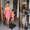 Familie Matching Outfits Zet Pakaian Pasangan Keluarga Fashion Baru Rok Ramping Atasan Potong Tank Tanpa Tali Ruffle Anak Perempuan Wanita Musim Panas Ibu 230516