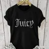 Camicie da donna con stampare t-shirt moda casual o collo corto a maniche corte top y2k bling estate sexy e-girl baby strass tee women