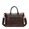 Briefcases Men Briefcase Business Bag Genuine Leather Laptop Casual Man Fashion Shoulder Bags