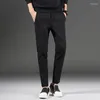 Calça masculina 3D masculino listrado Smart Casual Moda