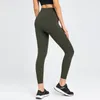 Pantaloni da yoga Pantaloni da donna Leggings ad asciugatura rapida Vita alta Palestra Sport Legging Elastico Fitness Lady ginocchio Lululemens Pantaloncini lulus da esterno9