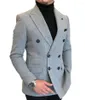 Herrdräkter formella 2023 Bourgogne Red Grey Lapel Tux Men Slim Fit Coat Jacket Anpassad för Wendding Party Woolen Tyg