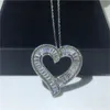 Big Heart 100% 925 Sterling Silver Diamond Pendant Cz Fidanzamento Wedding Pendenti Collane per le donne Anniversary Party Jewelry45