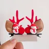 Headwear Hair Accessories 2pcsSet Kawaii Christmas Elk Ear Hair Clip Women Girl Santa Snowman Hairpin Xmas Party Barrettes For Kids Cosplay Headwear 230517