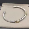 Bracciale rigido da donna amicizia amore bracciale di design polsino regalo argento 18k oro X amo da pesca canale impostazione gioielli in argento sterling donna cavi bracciali bijoux 6UC6