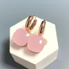 Ciondola il lampadario 10.6mm Orecchini Nudo per le donne Orecchini di cristallo rosa di alta qualità Orecchini di colori caramelle quadrati Regalo di gioielli di moda 230516