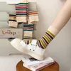 Çoraplar Çorap Renkli Çizgili Kadın Çorap Kore tarzı sokak kıyafeti mürettebat çorap moda gündelik harajuku hip hop paten spor çoraplar p230517