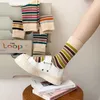 Socks Hosiery Colorful striped female socks Korean style streetwear crew socks fashion casual harajuku hip hop skate sports socks P230517