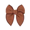 Baby Linen Cotton Hair Bow Hairpins 5" Fable Bow Hair Clips Girls Knotbow Barrettes Kids Headwear Children Headwear