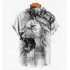 Casual shirts voor heren dierenprint herenhemd anime tijger Chinese elementen mannen en blouse oversized losse camisas 2023 zomerkleding