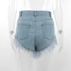 Dames shorts veren jeans dames zomer outfits knop vlieg skinny hipster streetwear denim broek mode allemaal bijpassende broek 230516