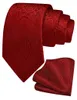 Bowbindingen Ricnais Style 8cm Tie Set Purple Red Silk Pack -vierkant stropdas en zakdoeksets voor Men Business Wedding