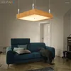 Lámparas colgantes, luces cuadradas modernas de hierro, lámpara colgante de madera de imitación para sala de estar, dormitorio, restaurante, iluminación del hogar, accesorios de cocina