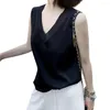 Women's Blouses Stylish Women's Summer Tops Comfy Bottoming Shirt Cool Down Polyester Ladies Vest Workwear